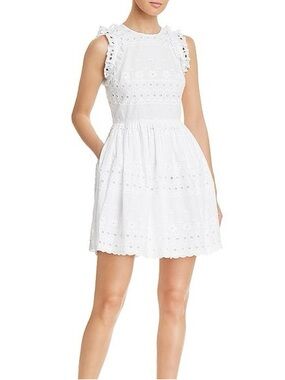 kate spade White Eyelet Ruffle-Shoulder Mini Dress 👗 (Brand new )